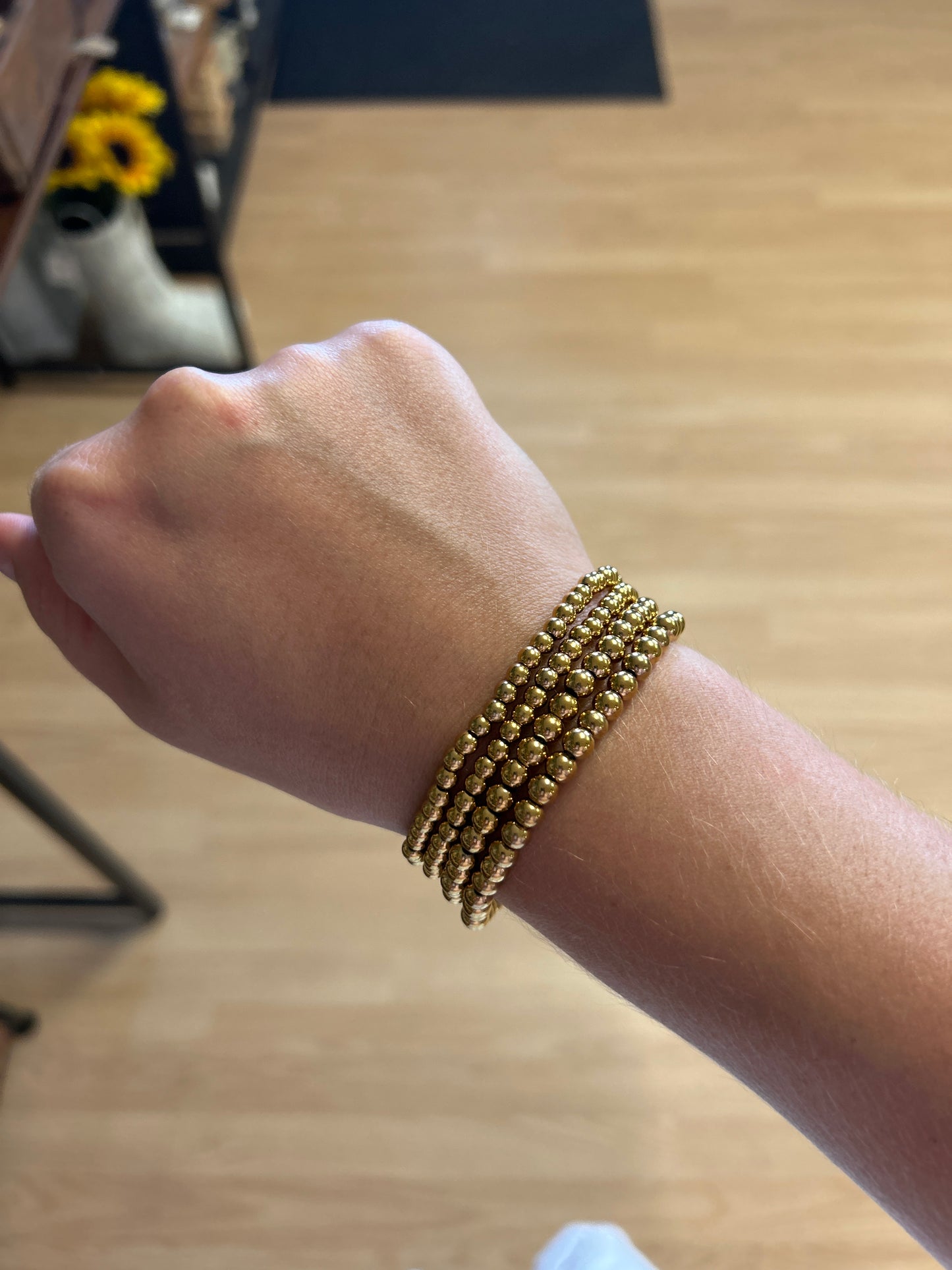 18k Gold-plated Stainless Steel beaded bracelet