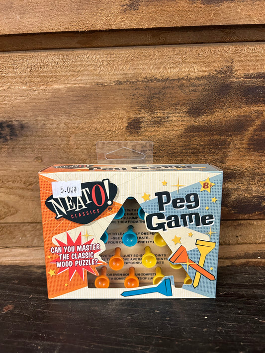 Neato! Classic Wooden Peg Game, Travel Size- Retro Classic