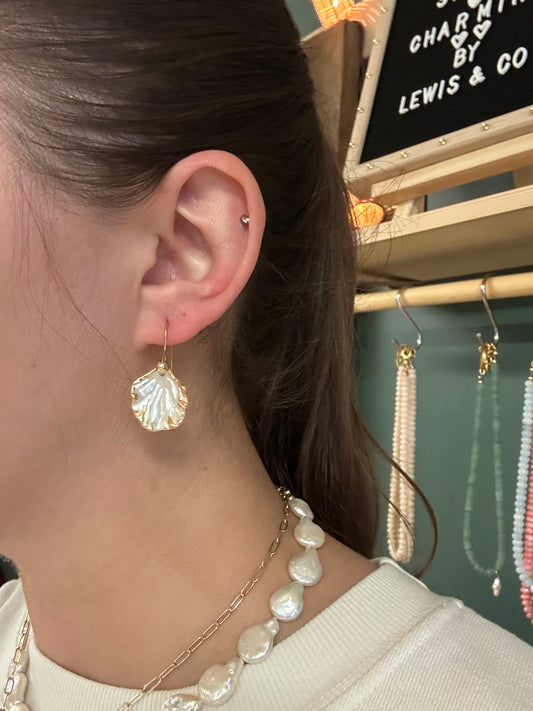 Golden Pearl Earrings
