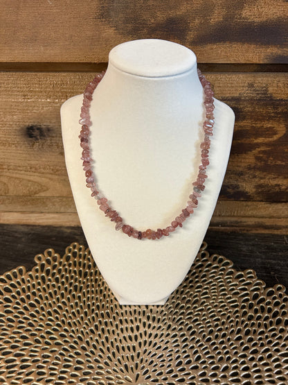 Strawberry Quartz Chip Necklace (Indigo’s Necklace)