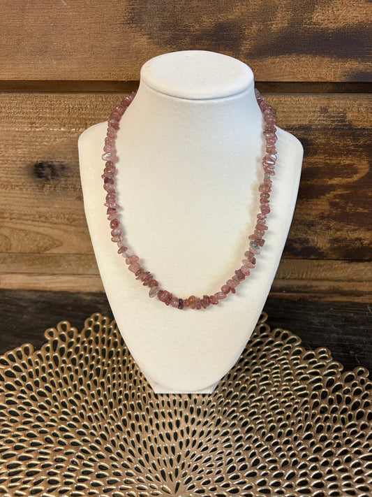Strawberry Quartz Chip Necklace (Indigo’s Necklace)