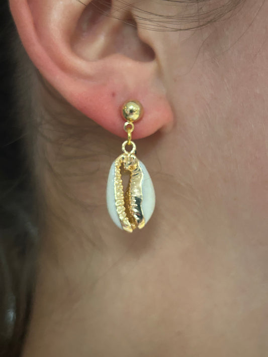 Golden Cowrie Earrings