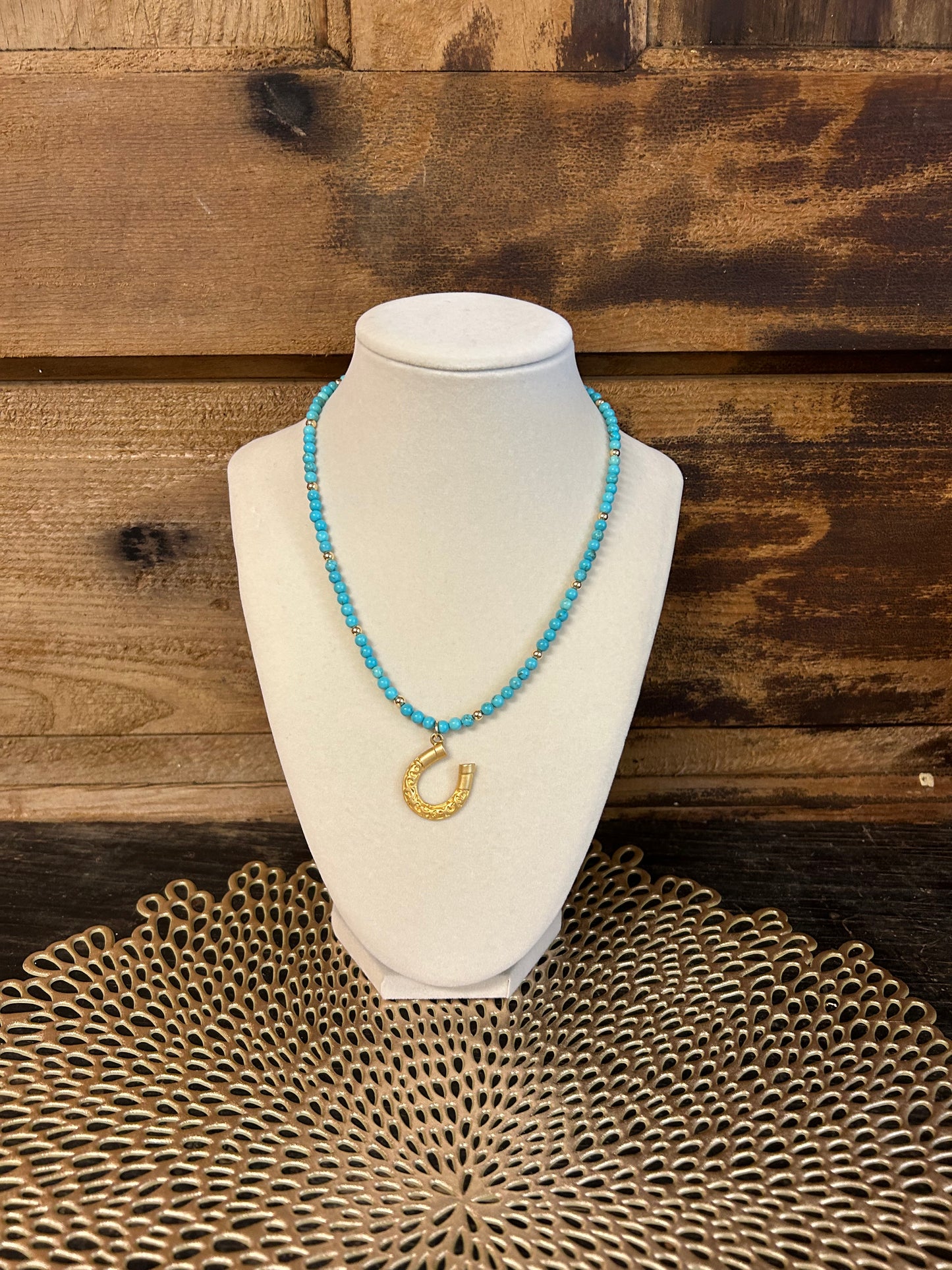 Turquoise Horse Shoe Necklace (The Dawn Necklace)