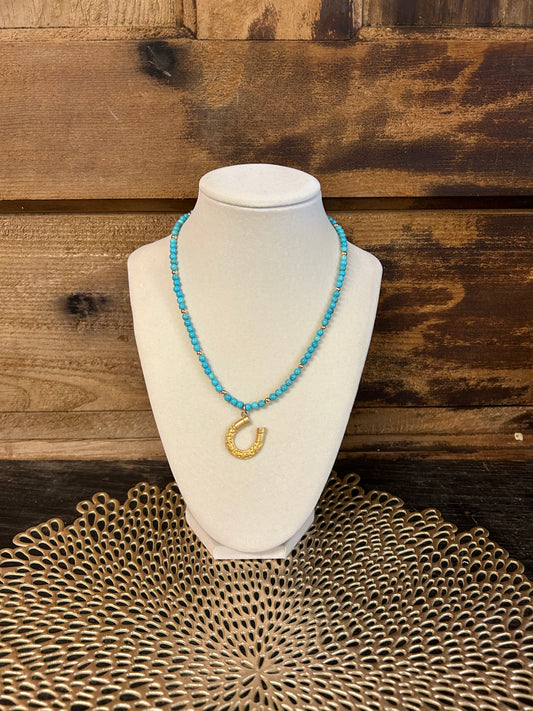 Turquoise Horse Shoe Necklace (The Dawn Necklace)