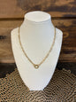Custom Charm Necklace with Gold Paperclip Charm Keeper